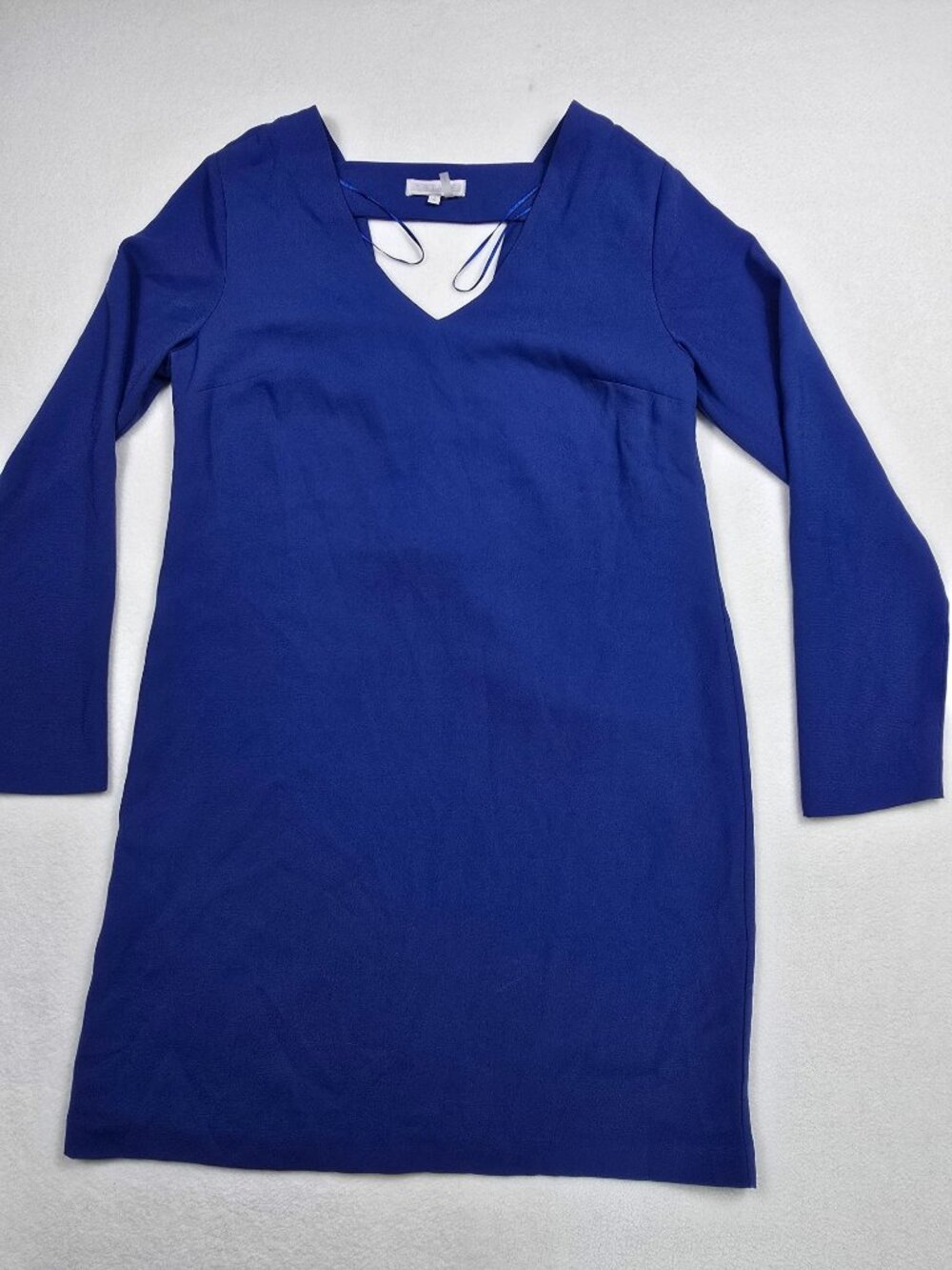 1. State Small Blue Long-Sleeve V-Neck Dress